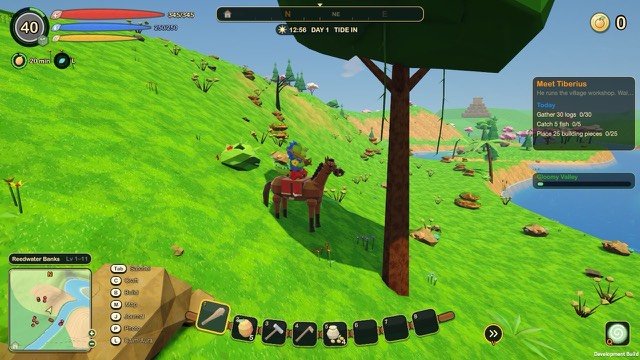 A player riding a horse in the afternoon